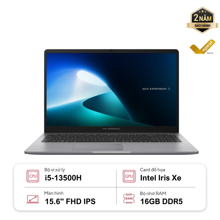 Laptop ASUS ExpertBook P1 P1503CVA-i5SE16-50W (i5-13500H | 16GB | 512GB | Intel Iris Xe Graphics | 15.6' FHD | Win 11)